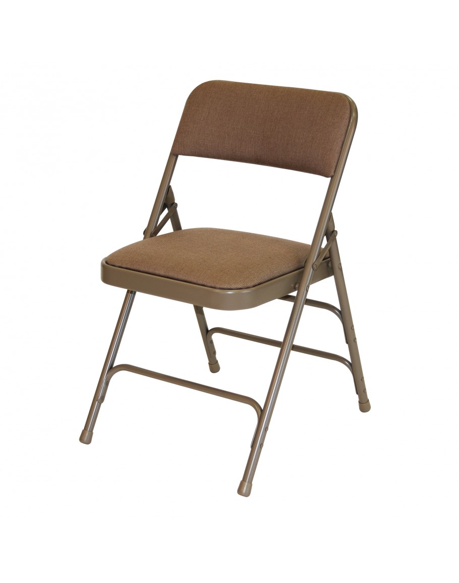 Rhino Metal Folding Chair Fabric Beige Seat